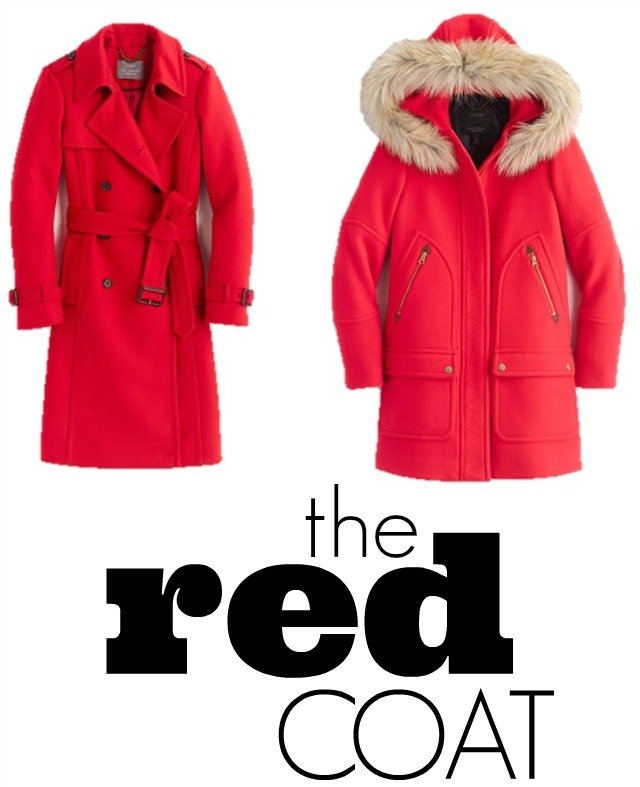 jcrew red coat