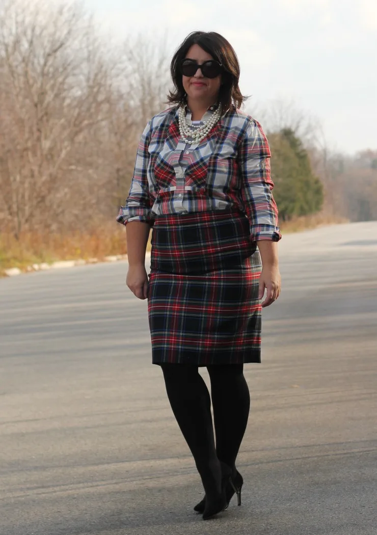 double plaid christmas outfit