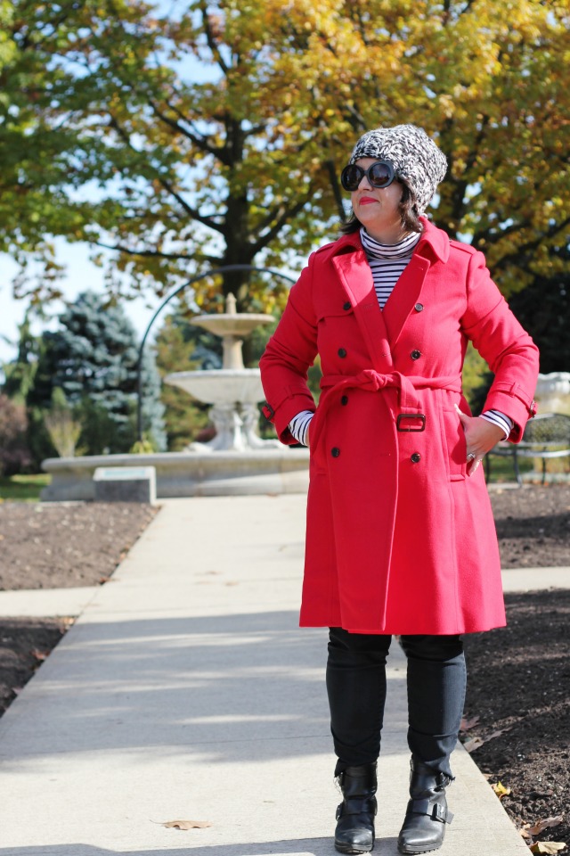 jcrew red wool trench coat