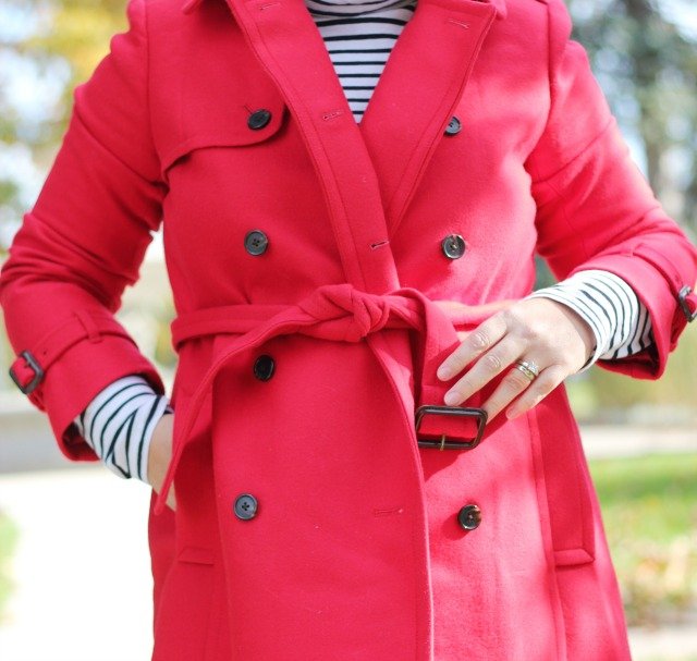 jcrew red wool icon trench