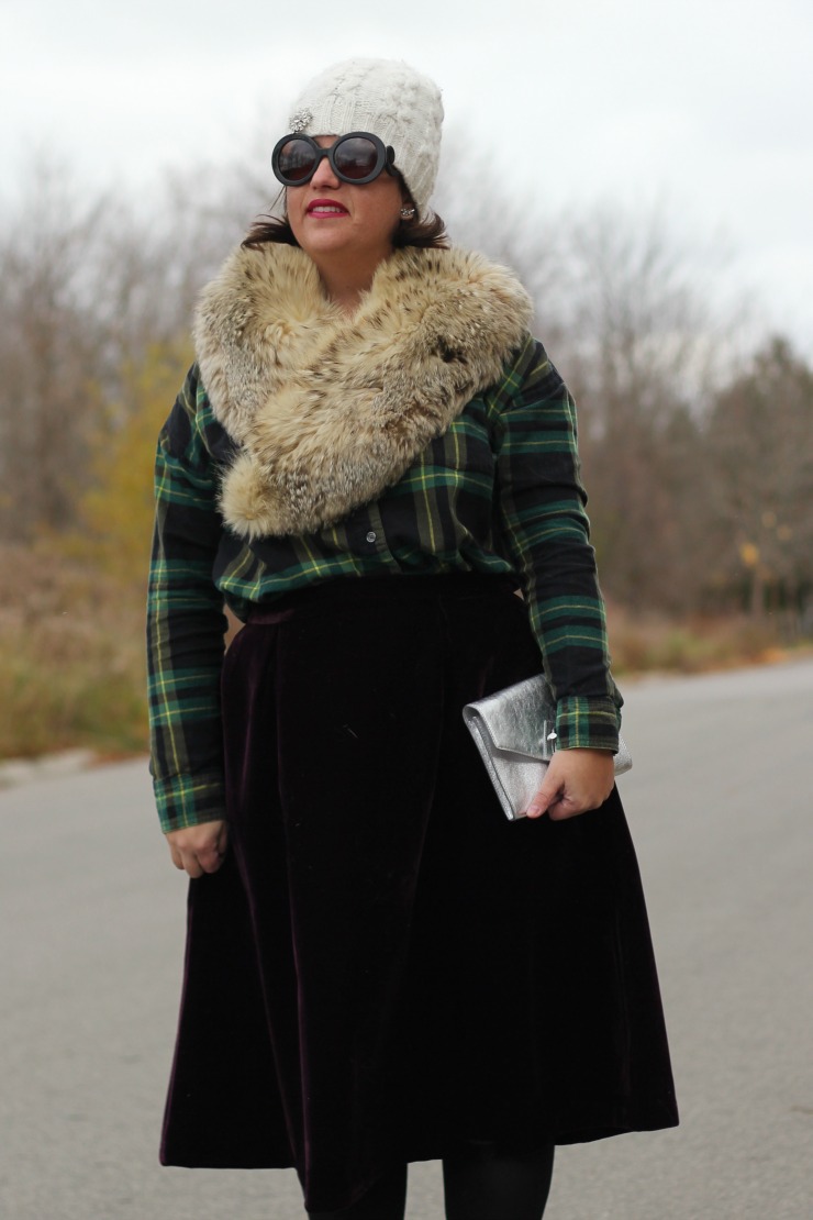 velvet midi skirt