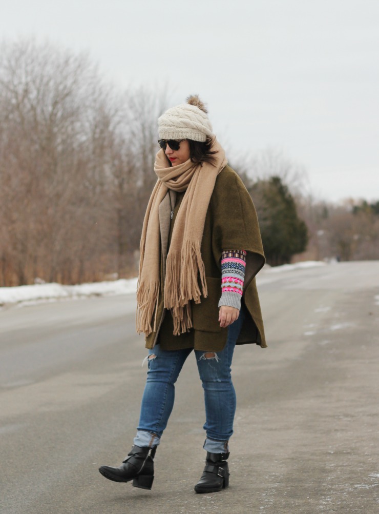 casual winter outfit, free people kolby scarf