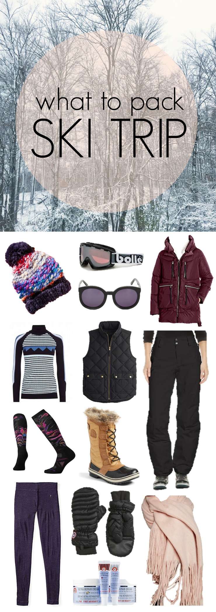 what to pack for a ski trip