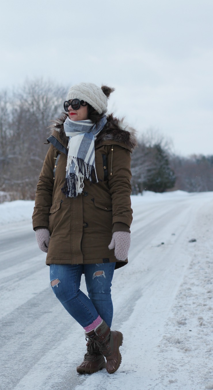 winter parka outfit