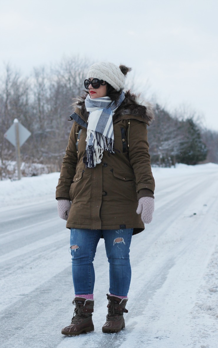 winter parka outfit