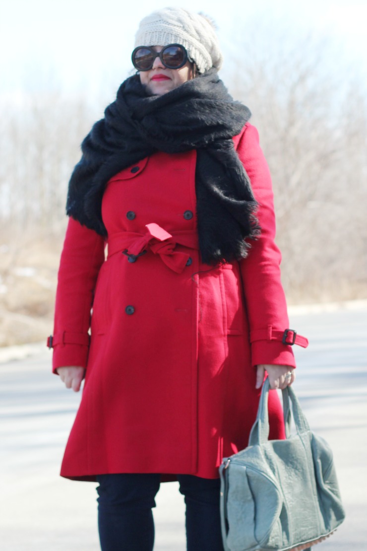 jcrew red icon trench in wool