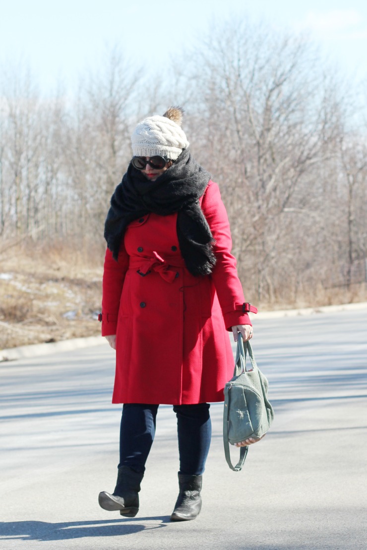 red jcrew icon trench wool