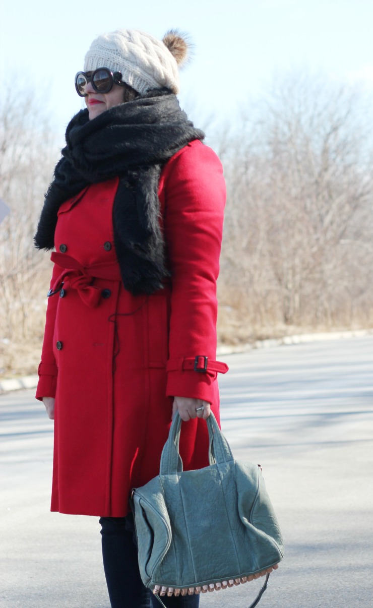 jcrew red wool icon trench