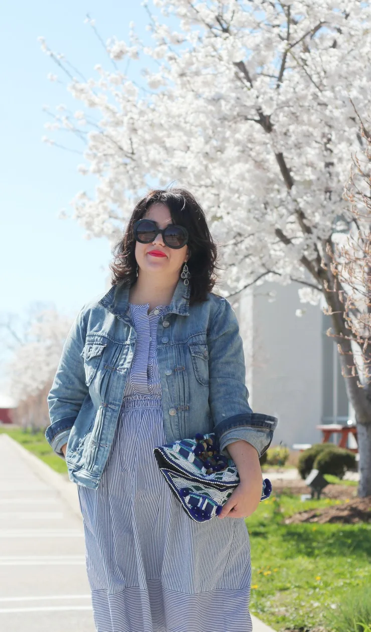 stripe shirt dress