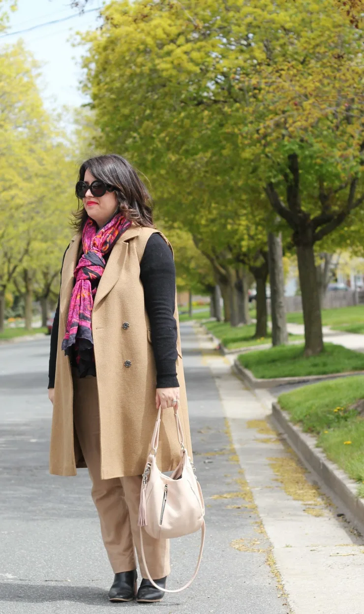 camel wool vest