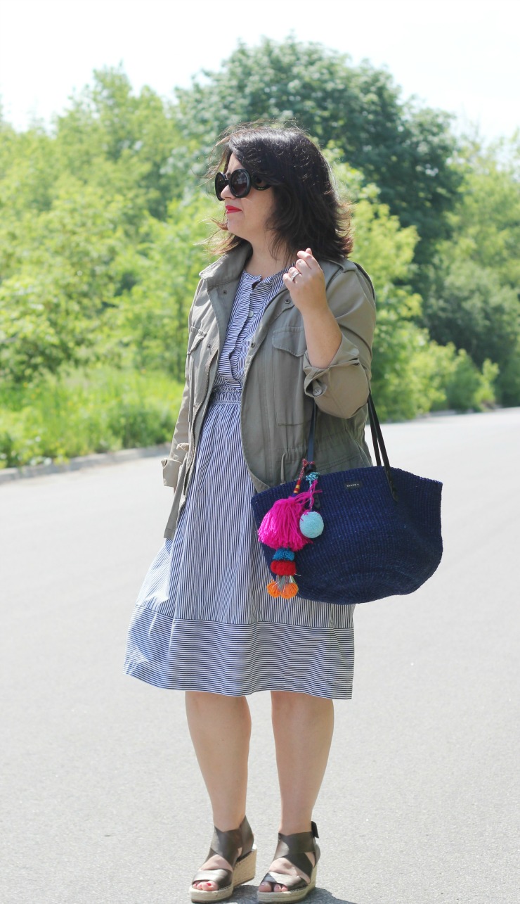 field jacket stripe dress