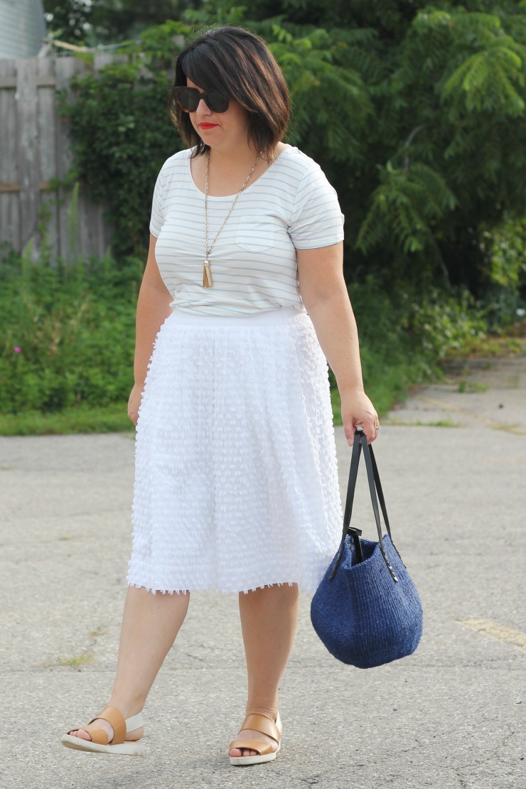 pale stripe tee outfit