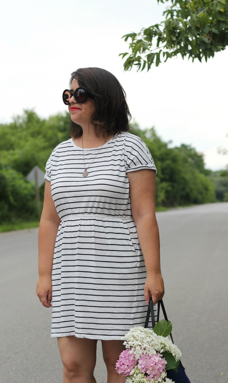 stripe HM dress