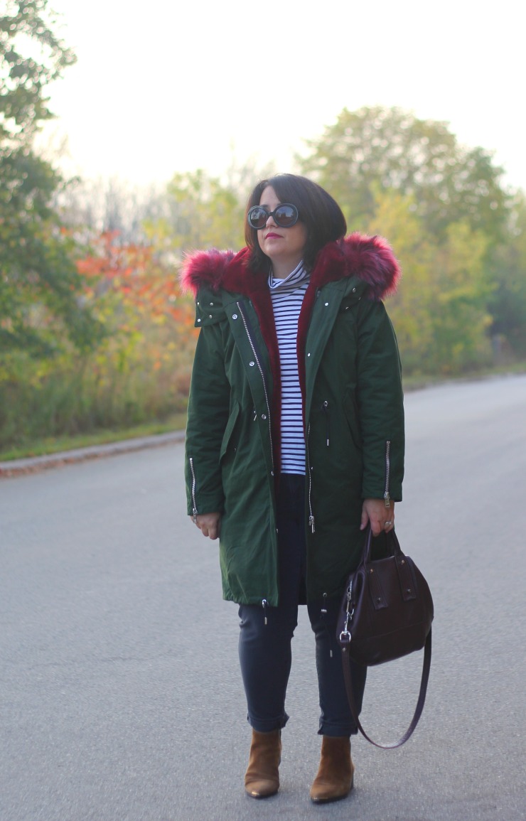 faux fur lined parka