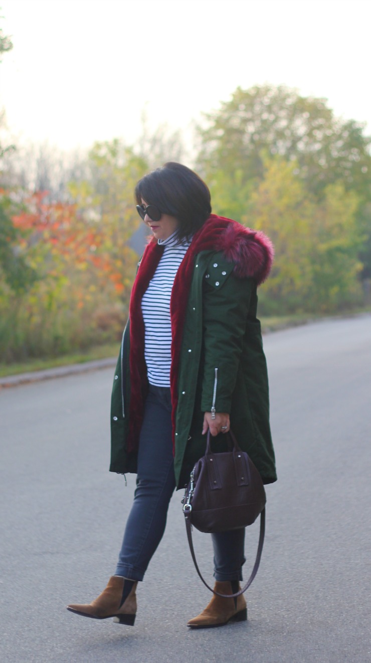 faux fur lined parka