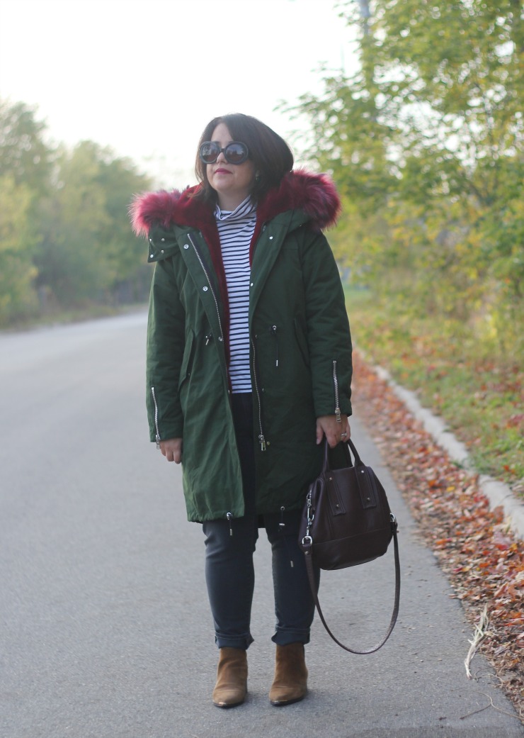 faux fur lined parka