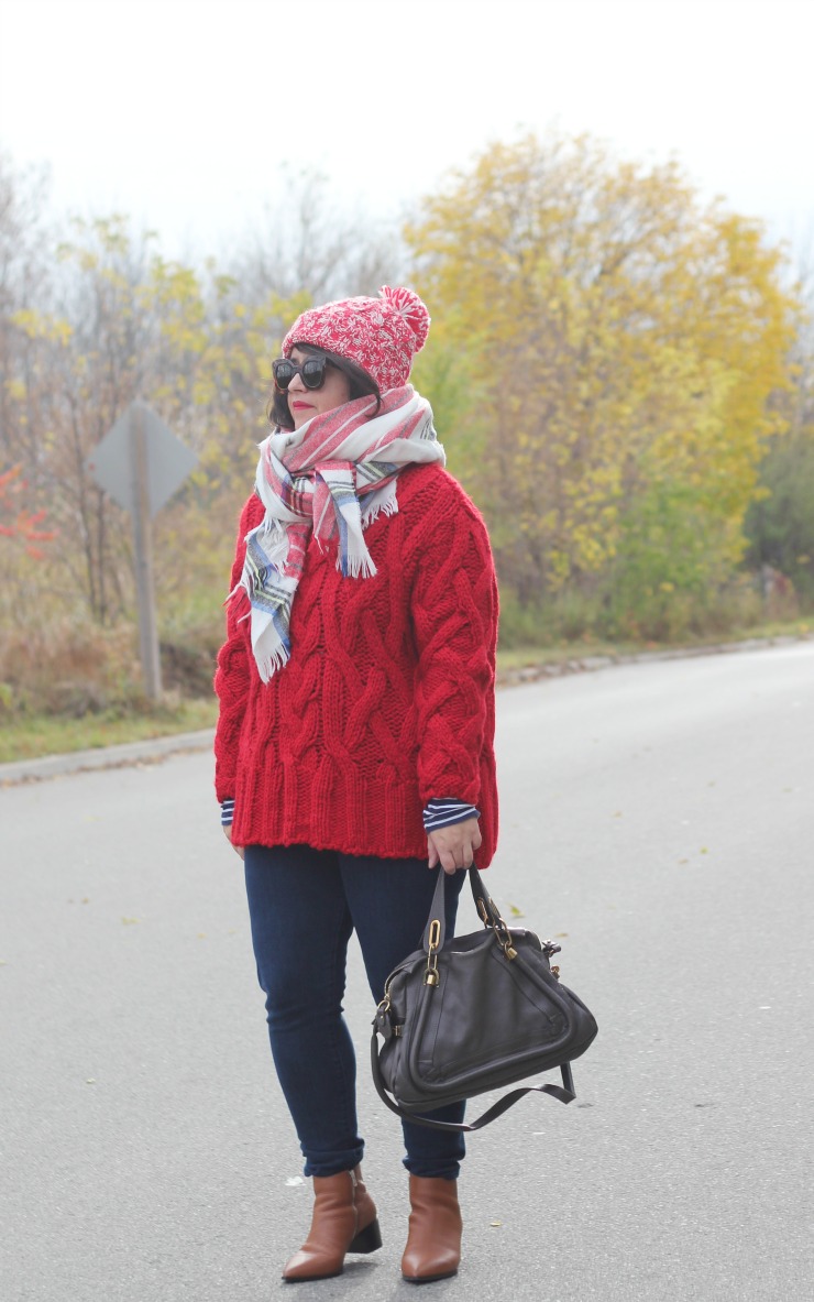 red sweater christmas outfit