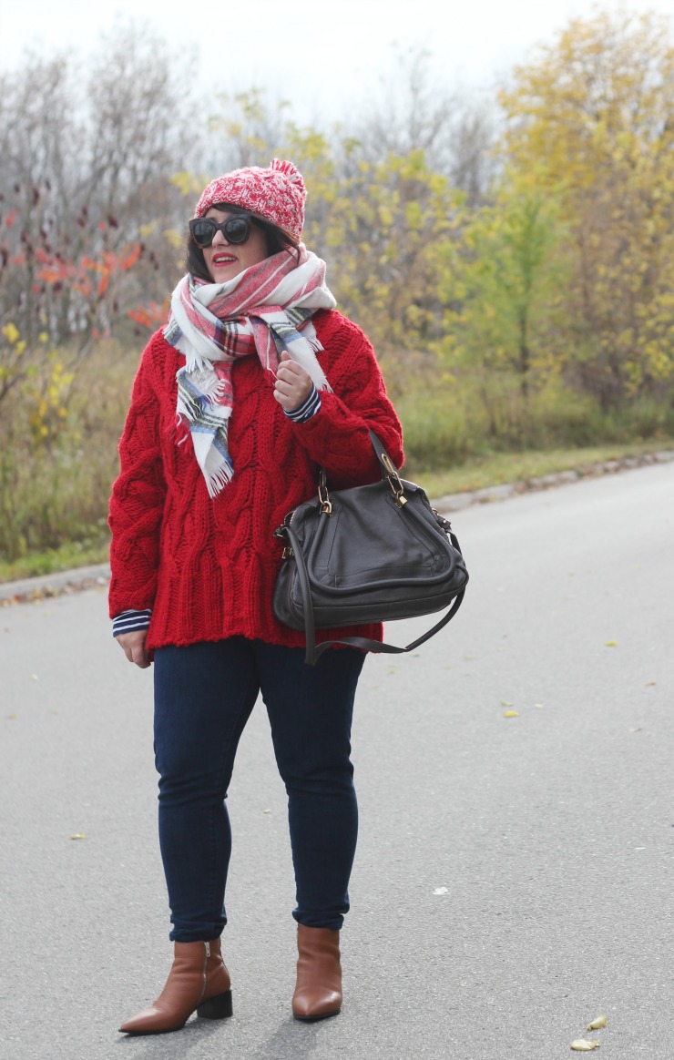 red christmas sweater outfit