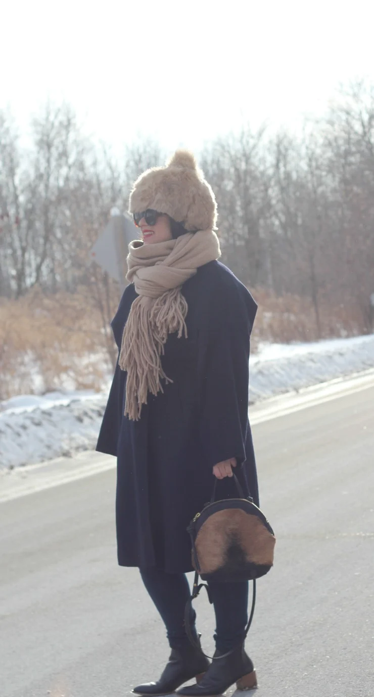 big faux fur zara hat