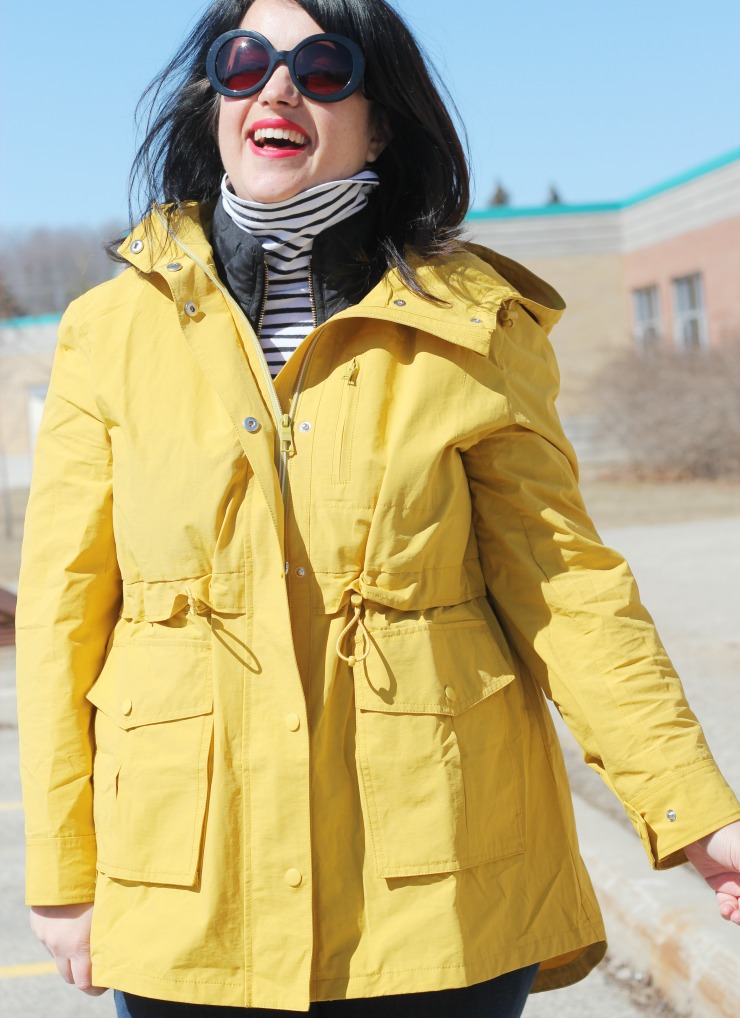 JCREW yellow perfect rainjacket