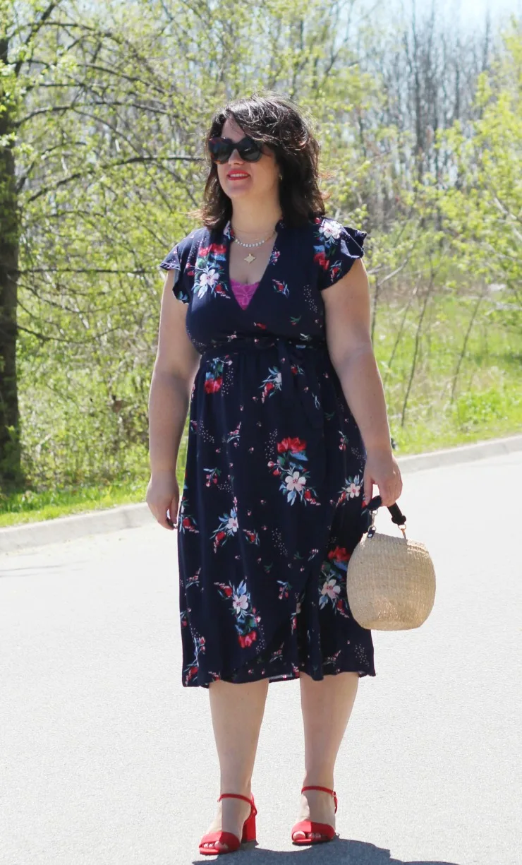 floral wrap dress outfit