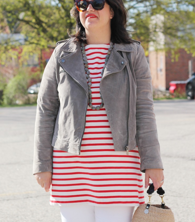 stripe tunic dress outfit