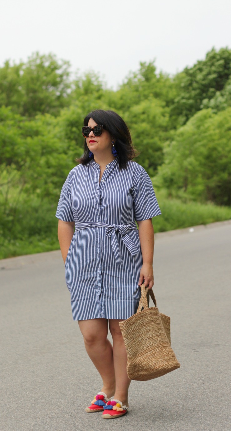 everlane belted shirt dress review