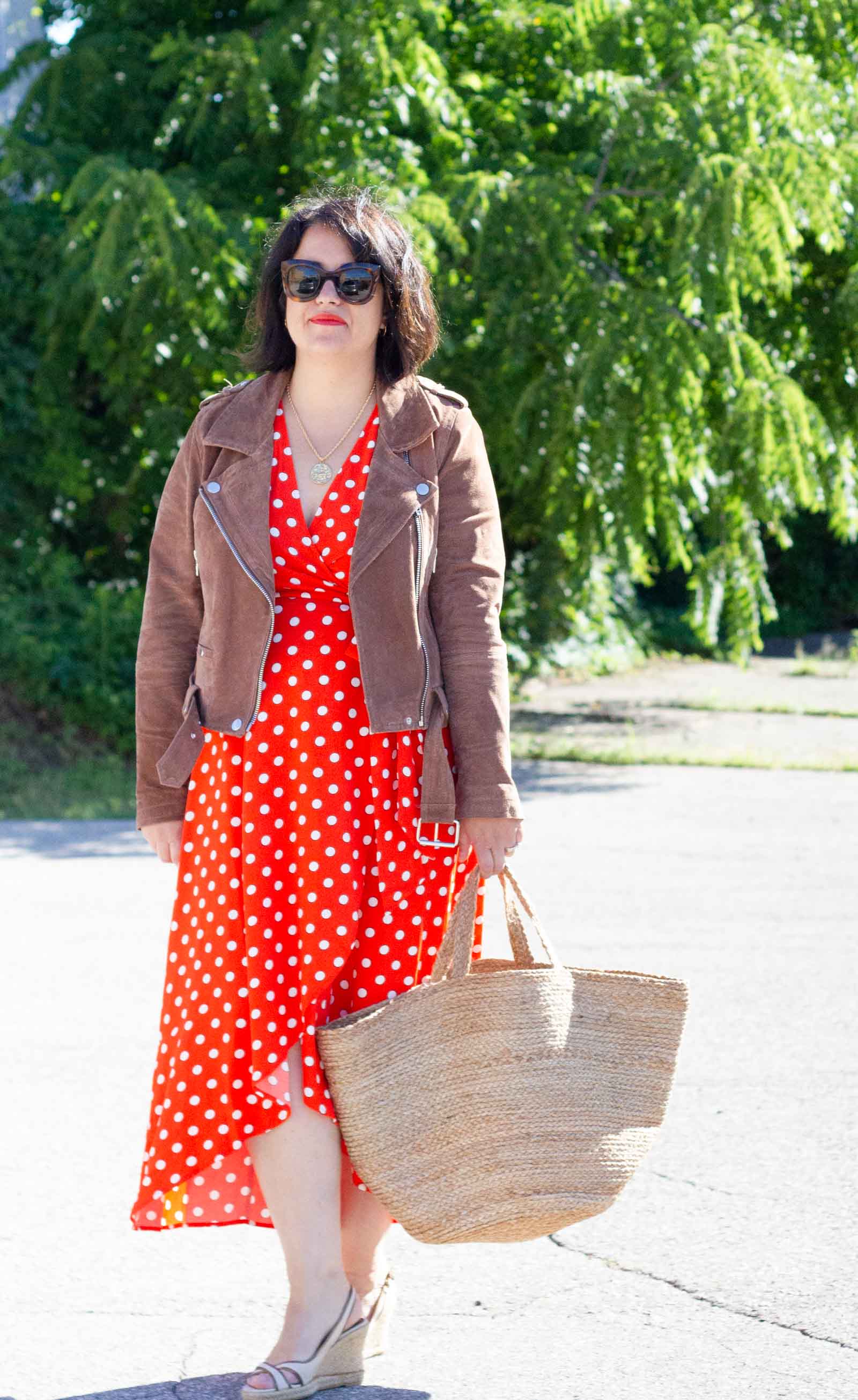 polka dot wrap dress