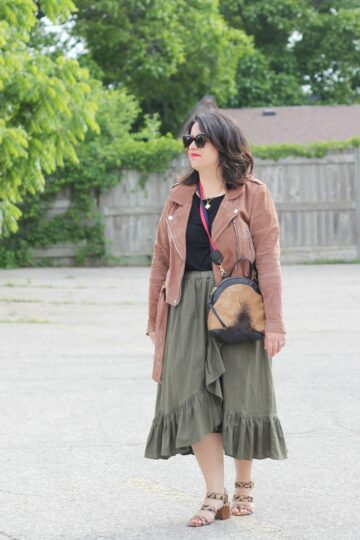 wrap skirt outfit, spring outfit ideas