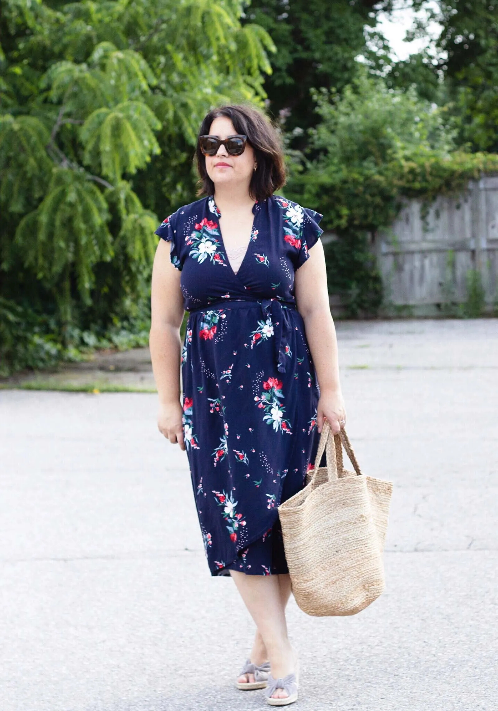 floral wrap dress