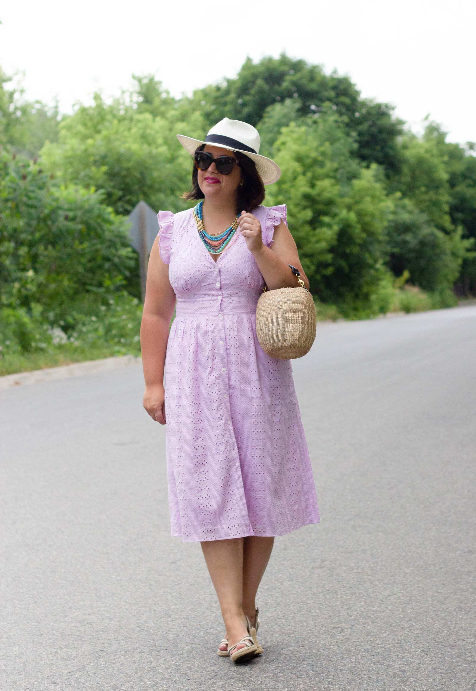 lavender eyelet dress