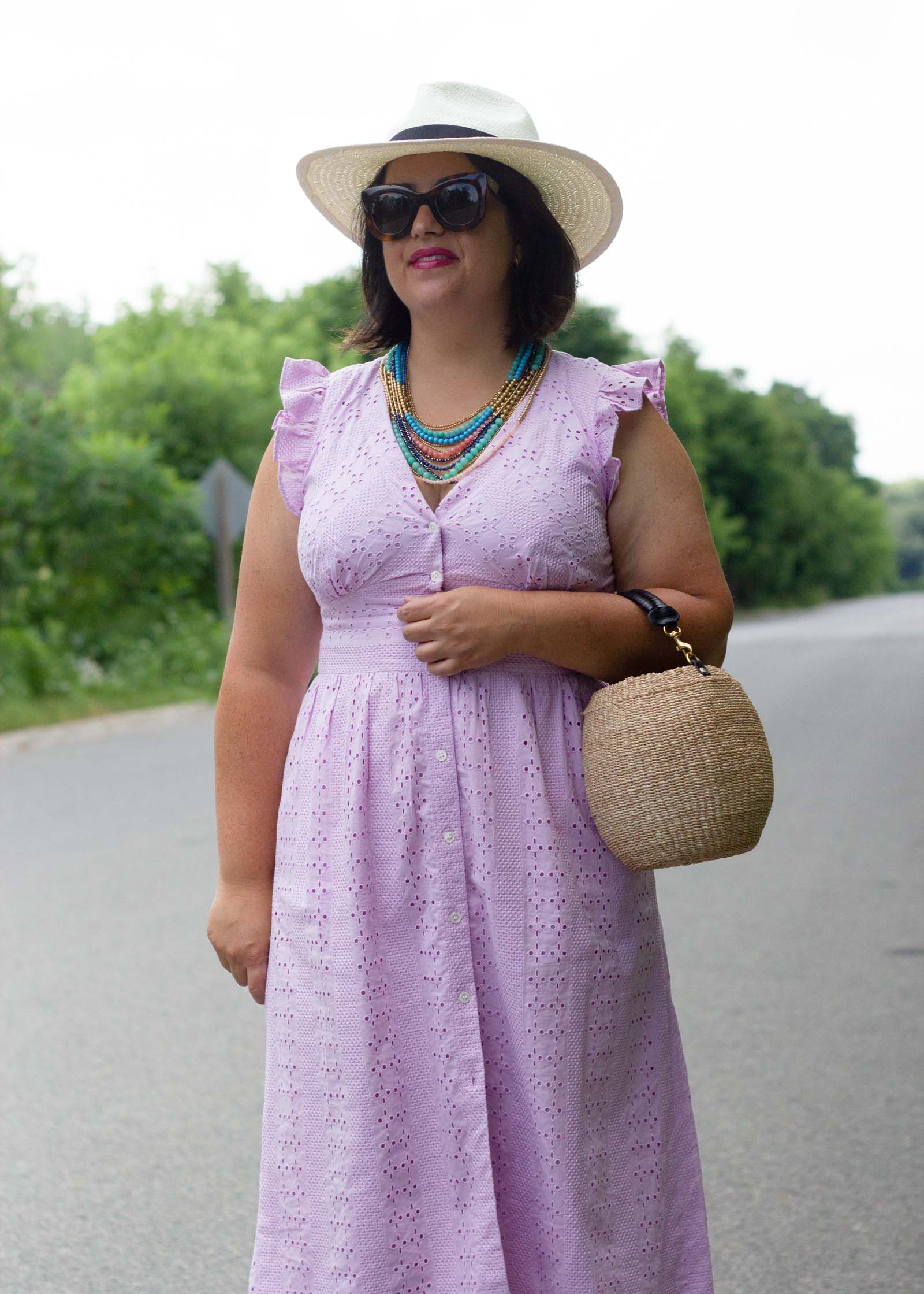 lavender eyelet dress