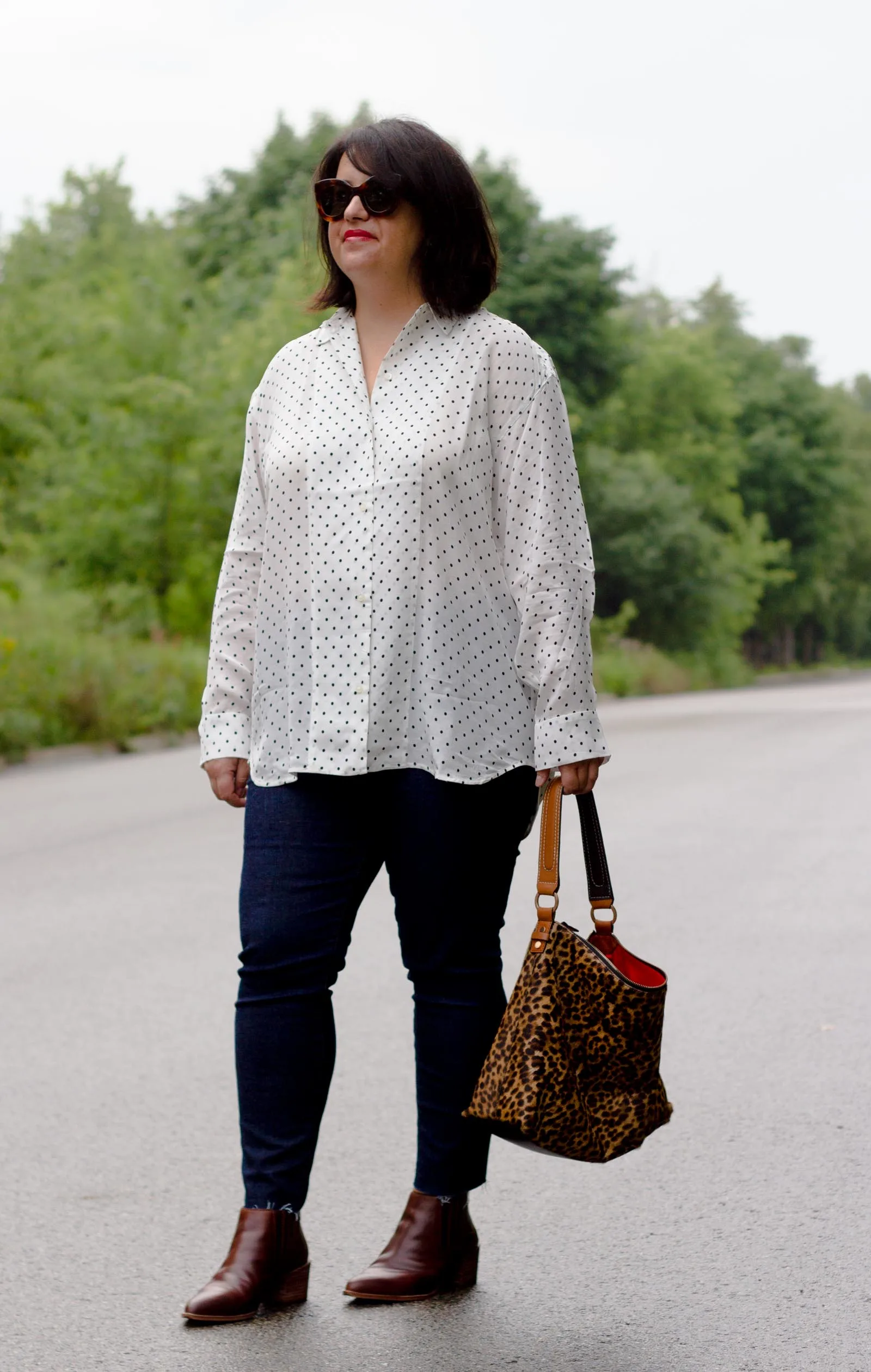 everlane polka dot oversized shirt review