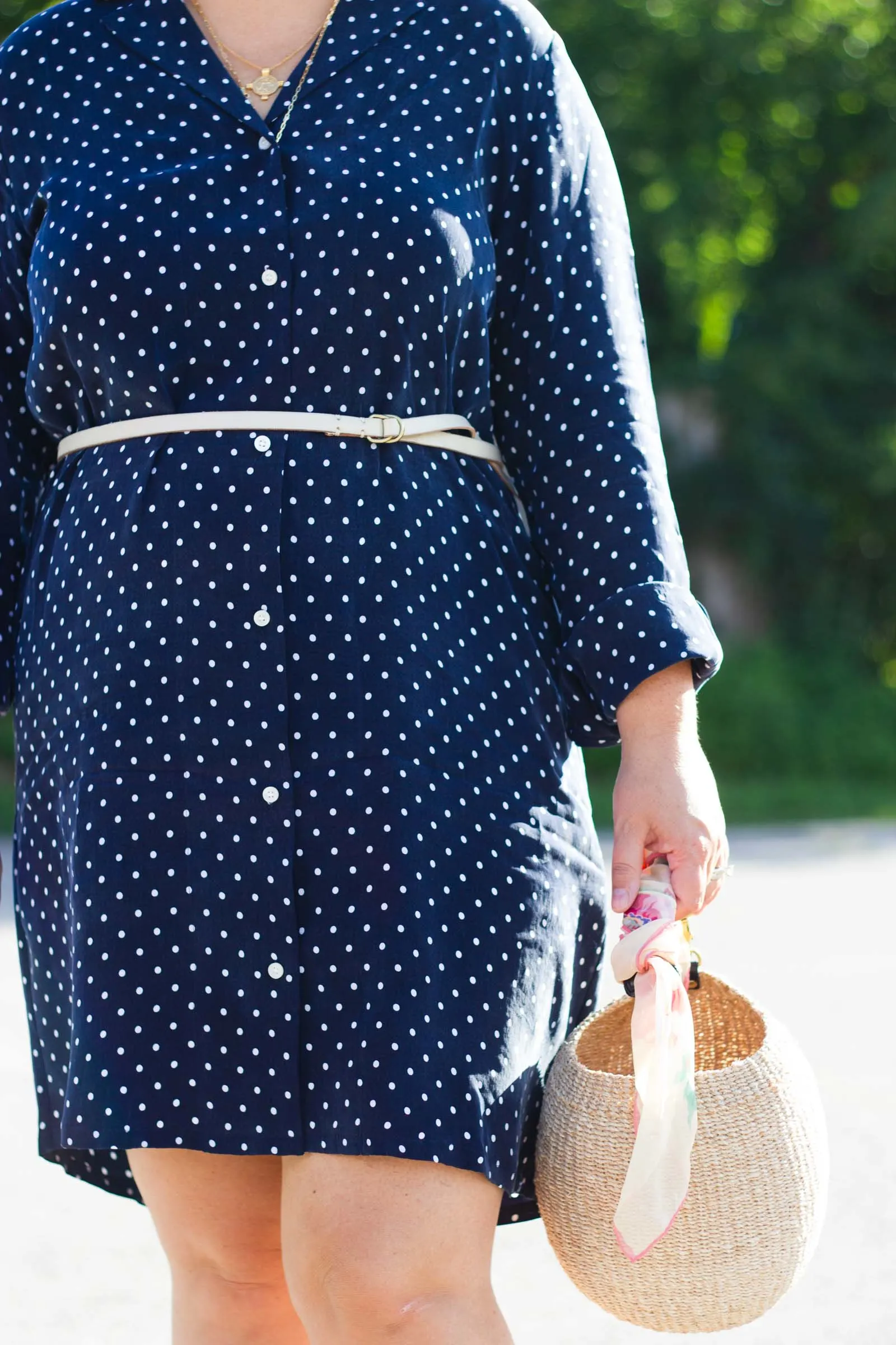 everlane polka dot shirt dress review