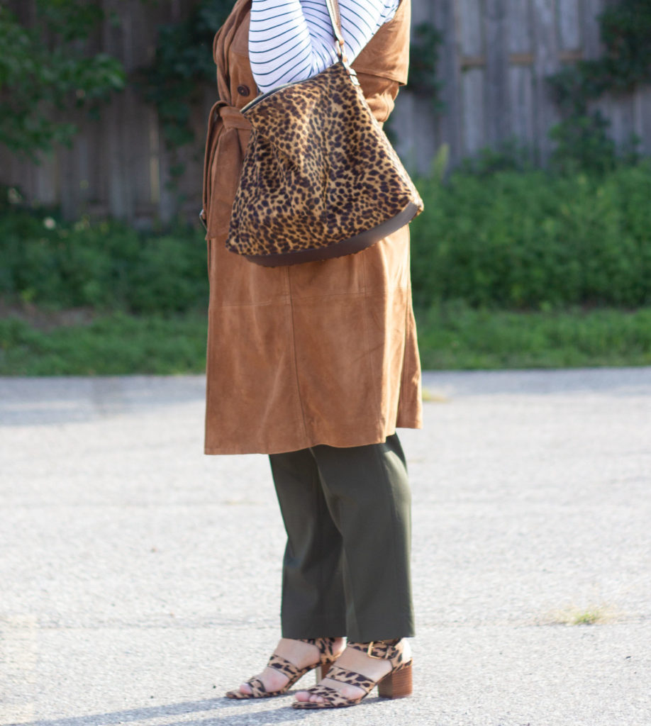 neutral outfit with leopard accents