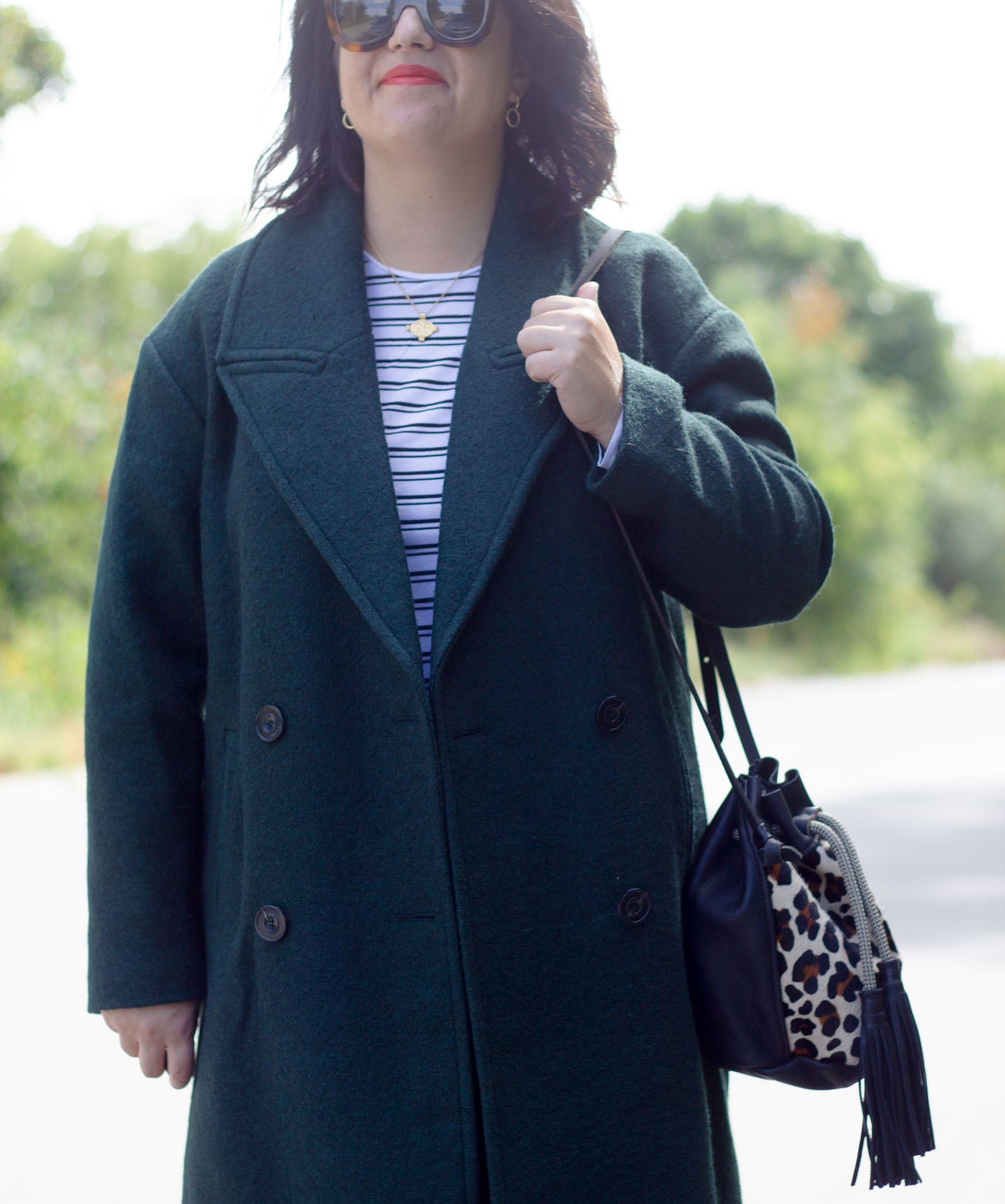 green wool coat