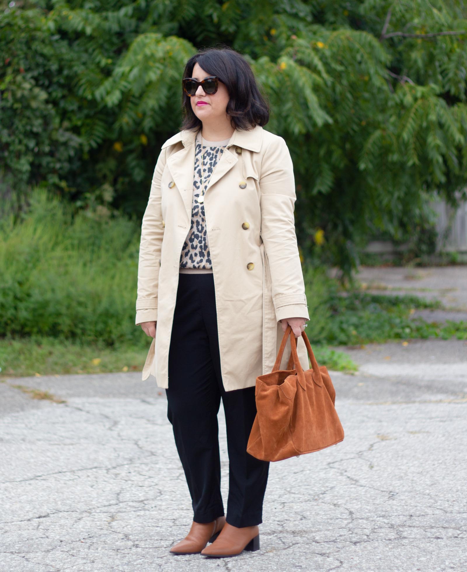 leopard sweater work outfit