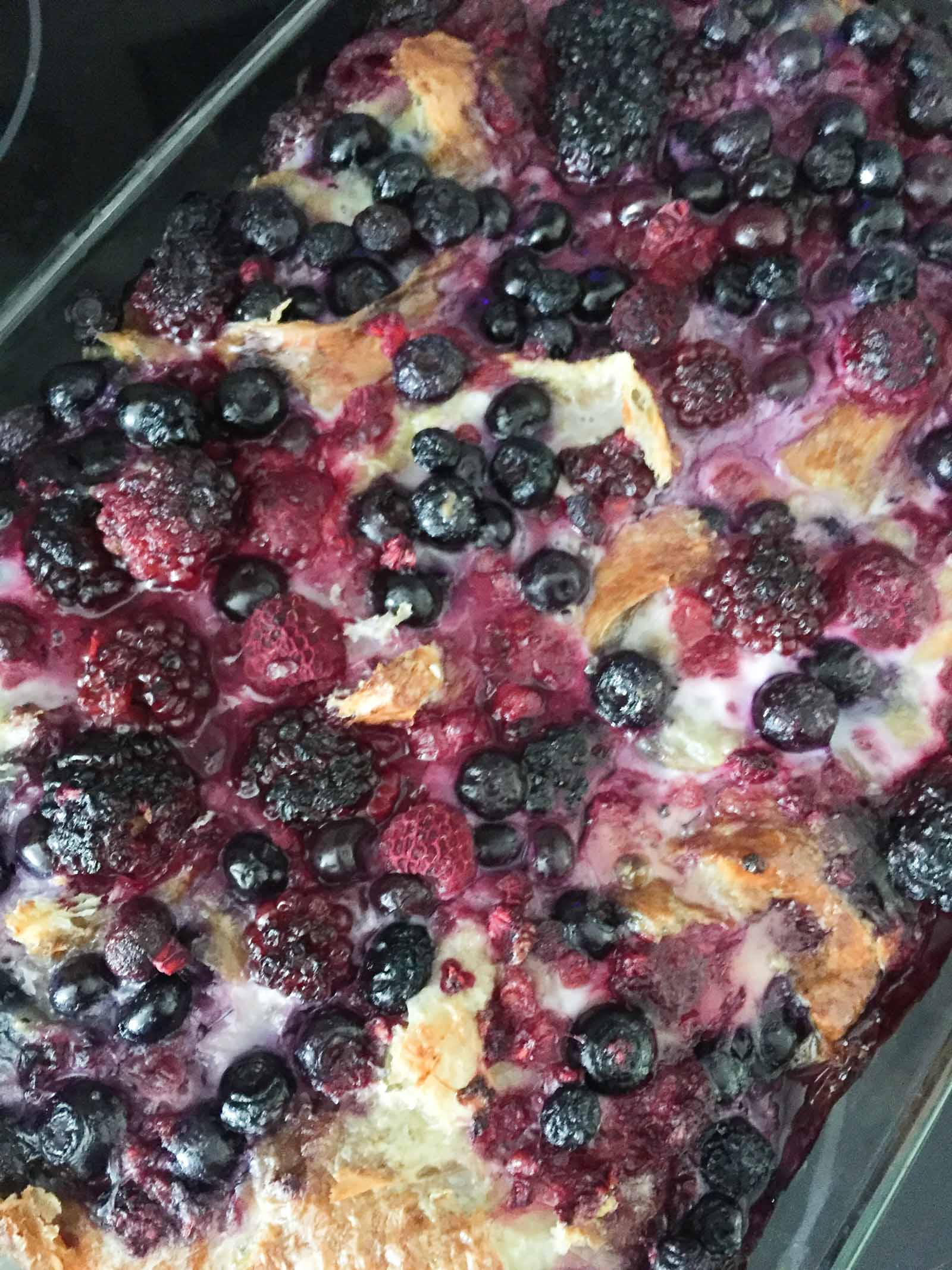 mixed berry baked croissant french toast