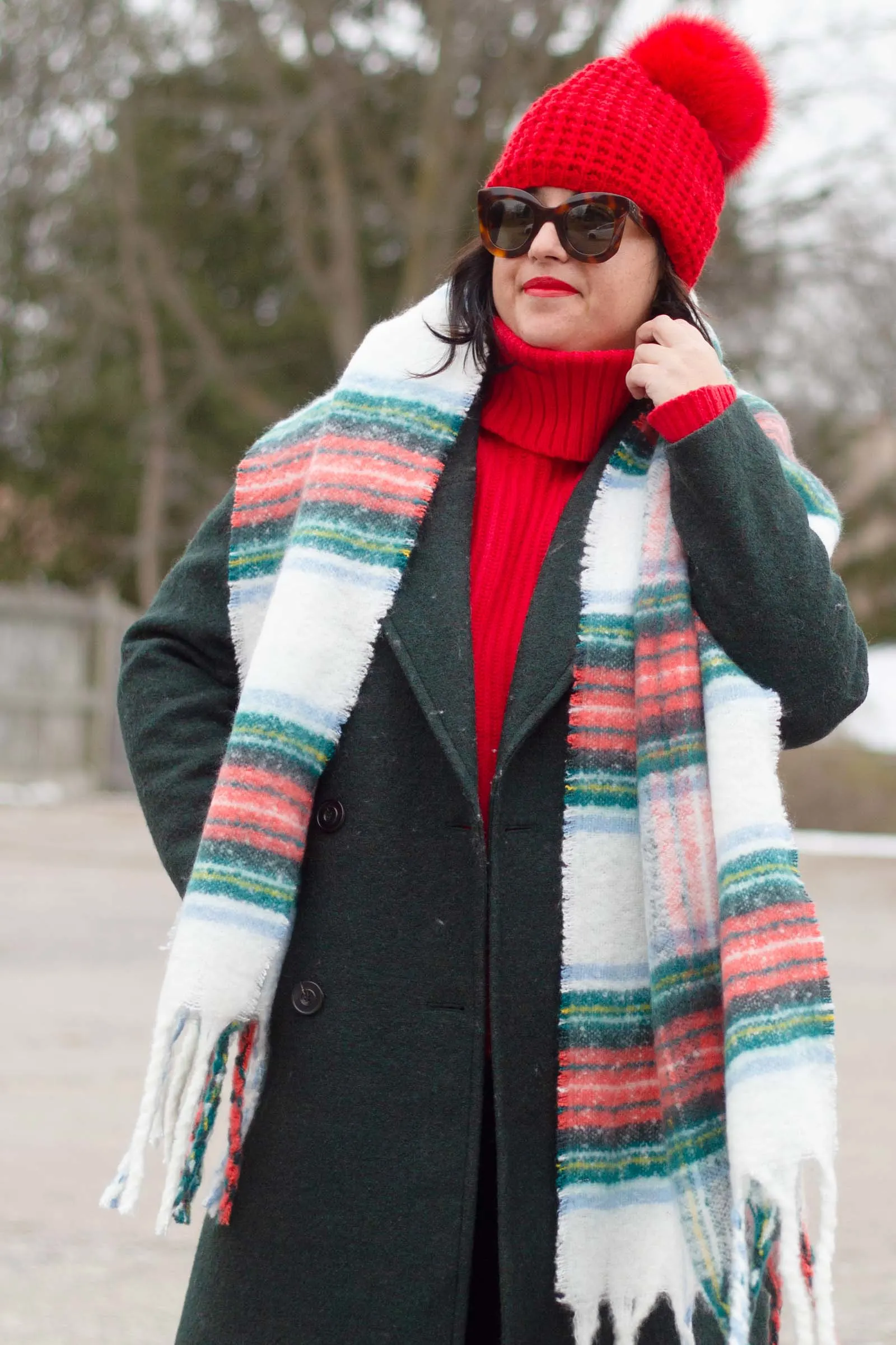 Christmas colours casual Christmas outfit with red white and green