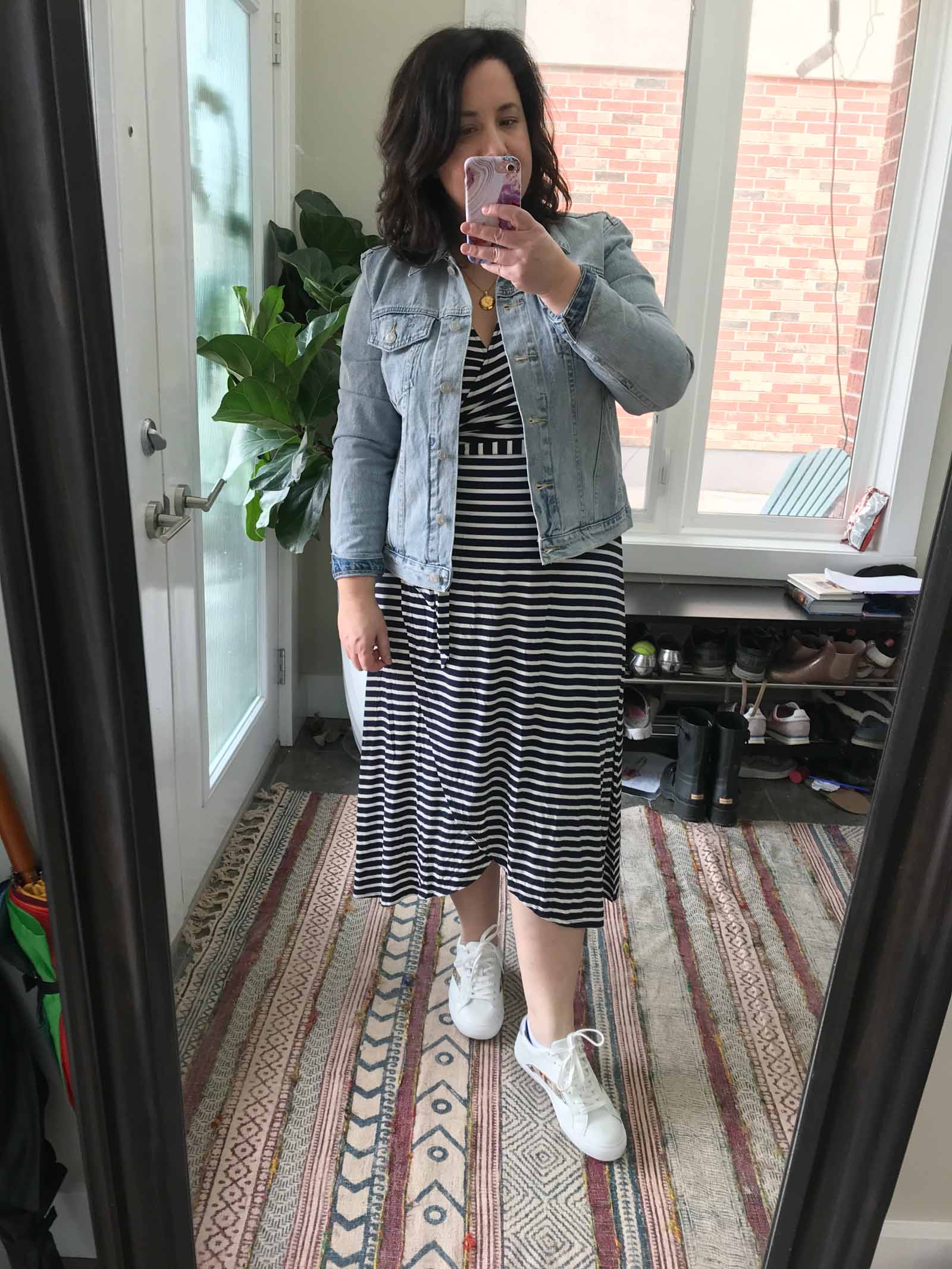 spring try on haul, gap dress and jacket