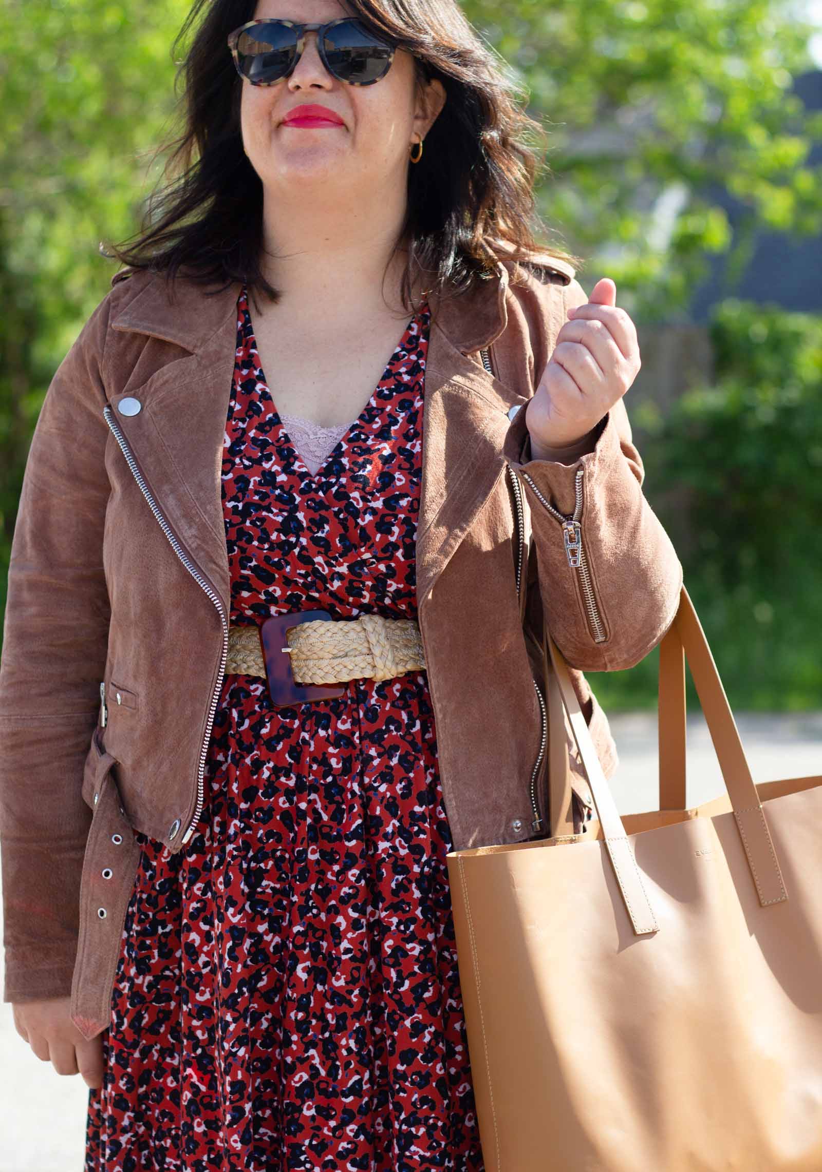 leopard faux wrap dress outfit