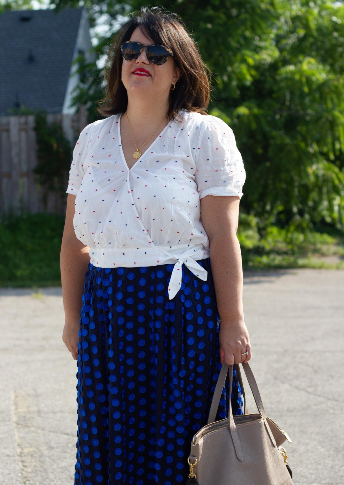 polka dot work outfit 