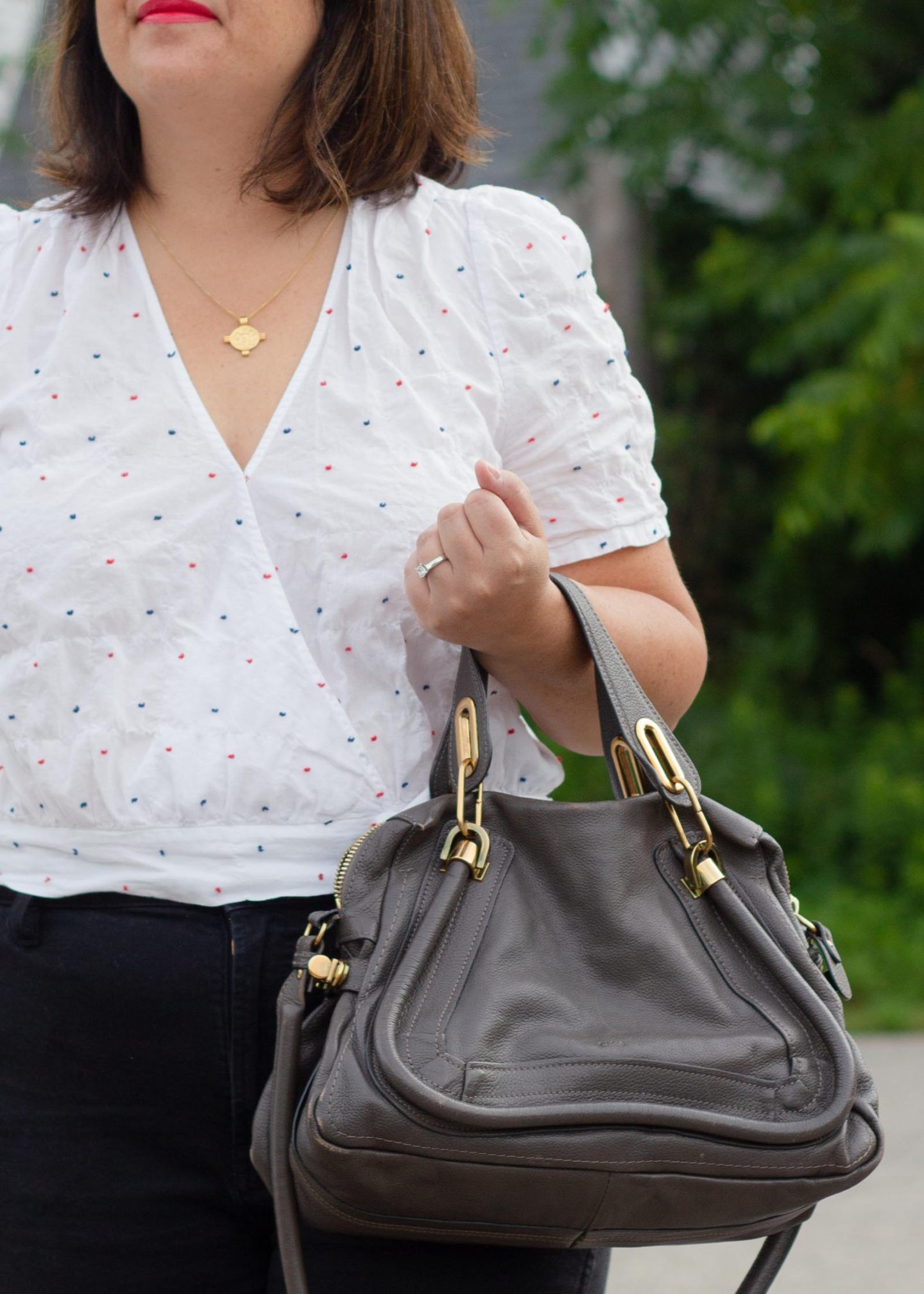 wrap top with chloe bag