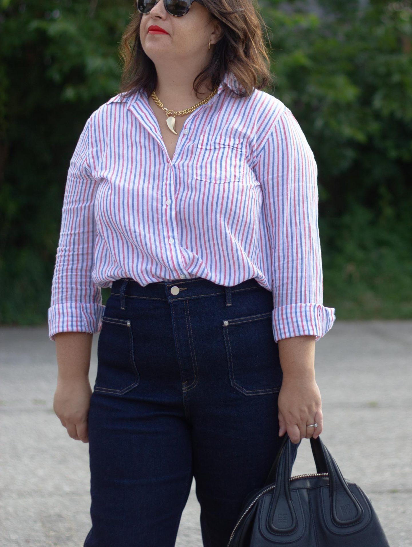 retro patch front jeans