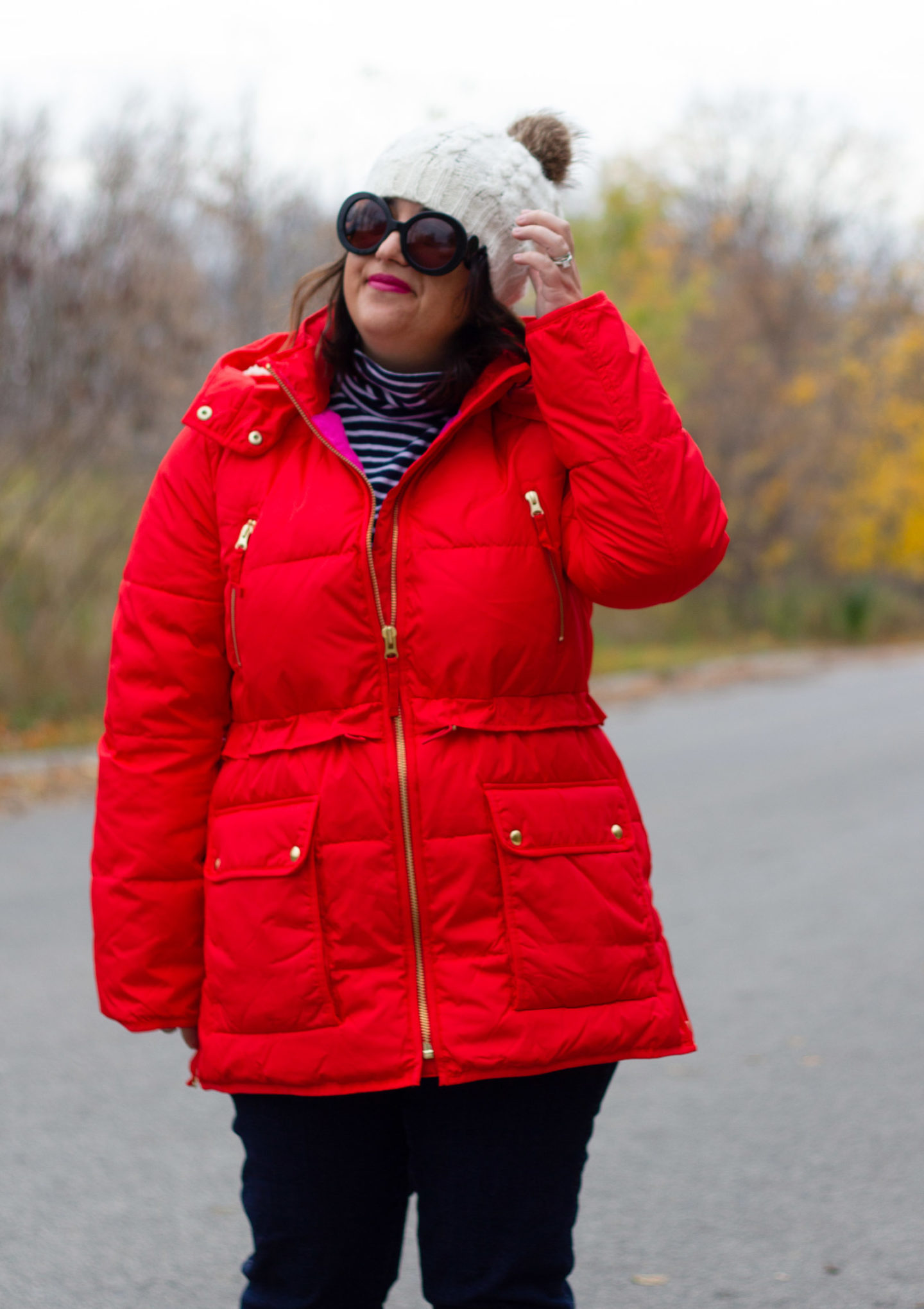 JCREW chateau parka in red