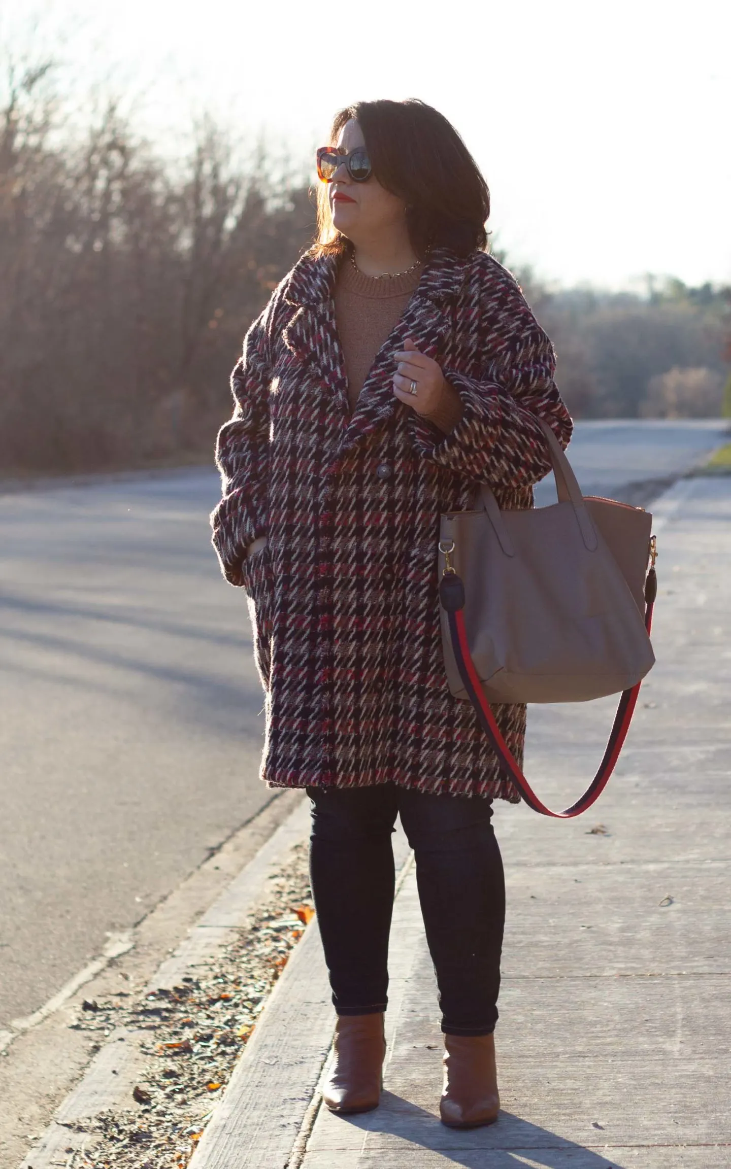 sezane marlone coat, everlane jeans, cuyana tote