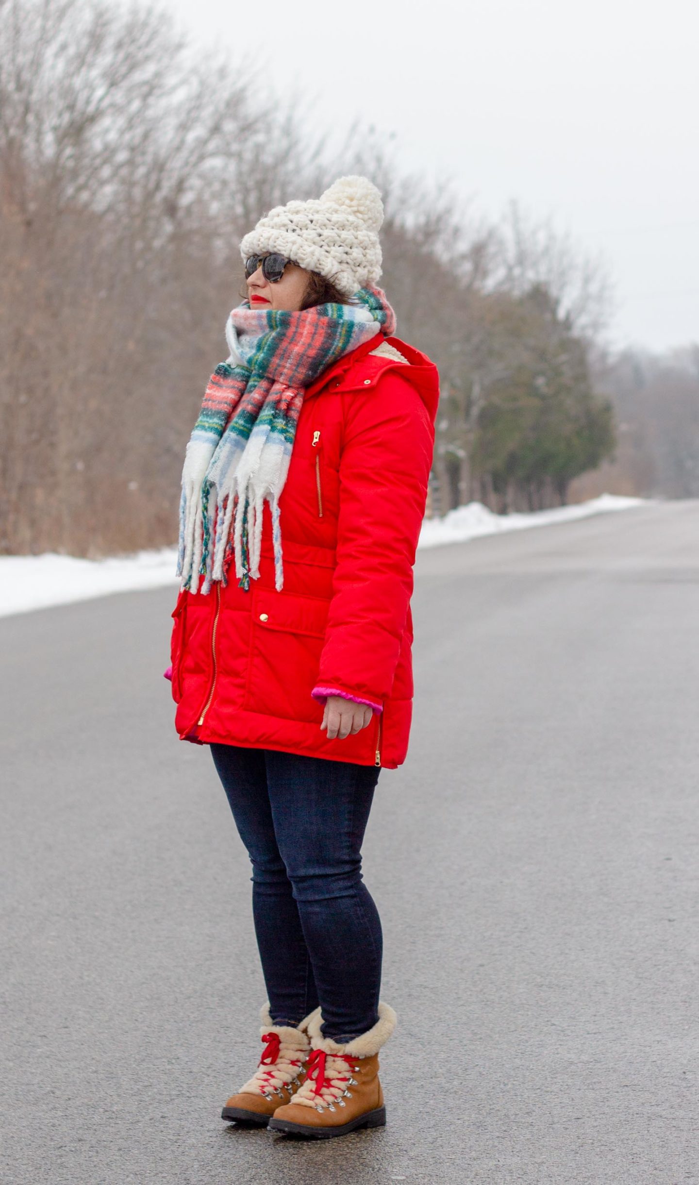 chateau parka in red