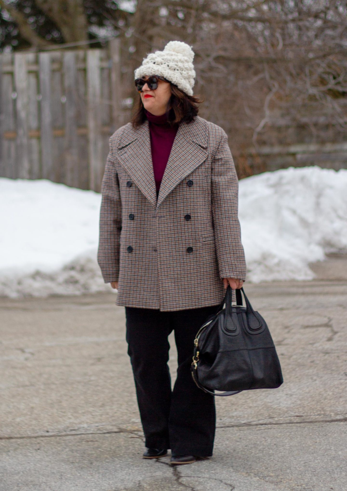 houndstooth peacoat