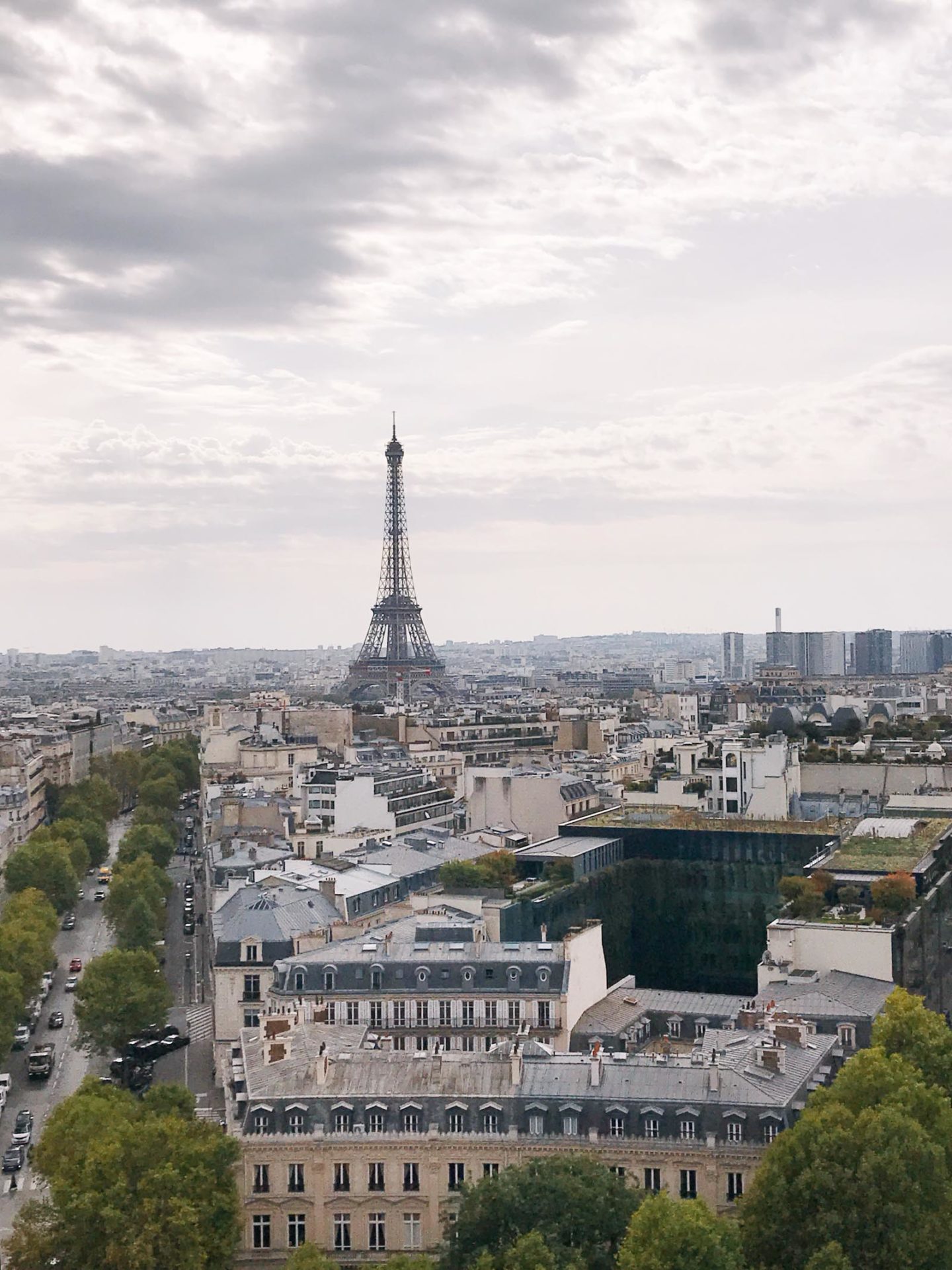 Eiffel Tower Paris, view from the Arc de Triomphe