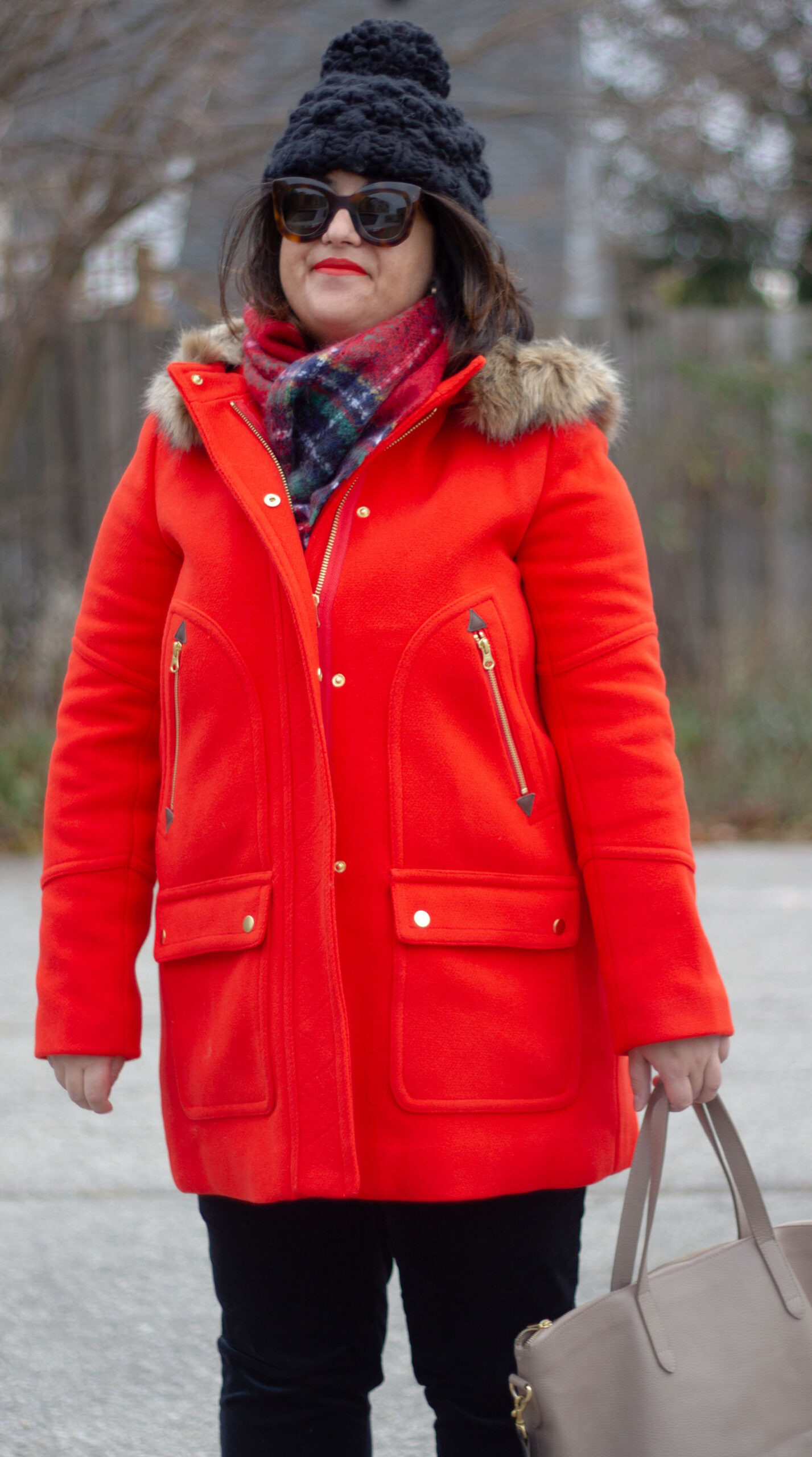 jcrew chateau parka in red